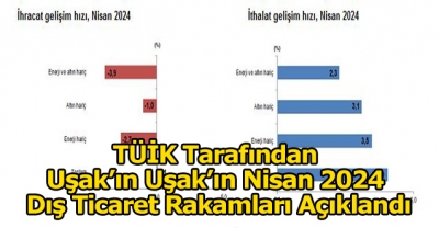 Uşak’ın Nisan 2024 Dış Ticaret Rakamları Açıklandı