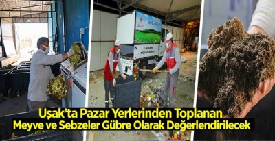 Uşak'ta Pazar Yerlerinden Toplanan Meyve ve Sebzeler Gübre Olarak Değerlendirilecek